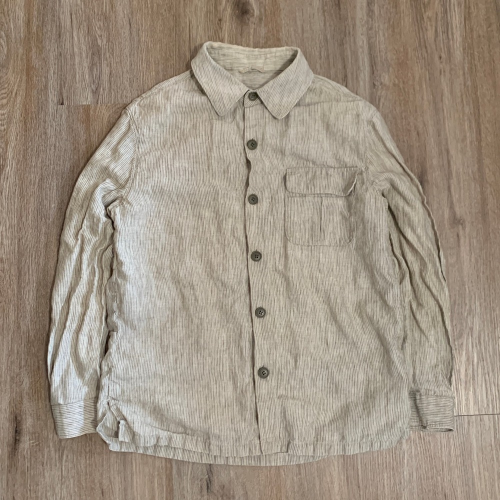 Vintage 90s Durban italian linen button up pinstripe shirt - size medium mens